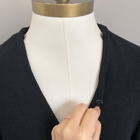 Vintage St John Black Santana Wool Knit Long Cardigan - 10/Medium 🇺🇸 - Picture 4 of 13